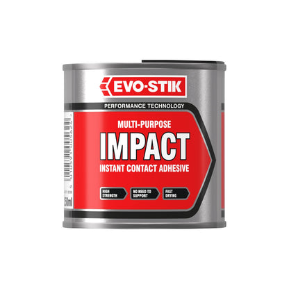 Evo-Stik Impact Adhesive, Multipurpose, High-Strength Adhesive, 250ml Tin.
