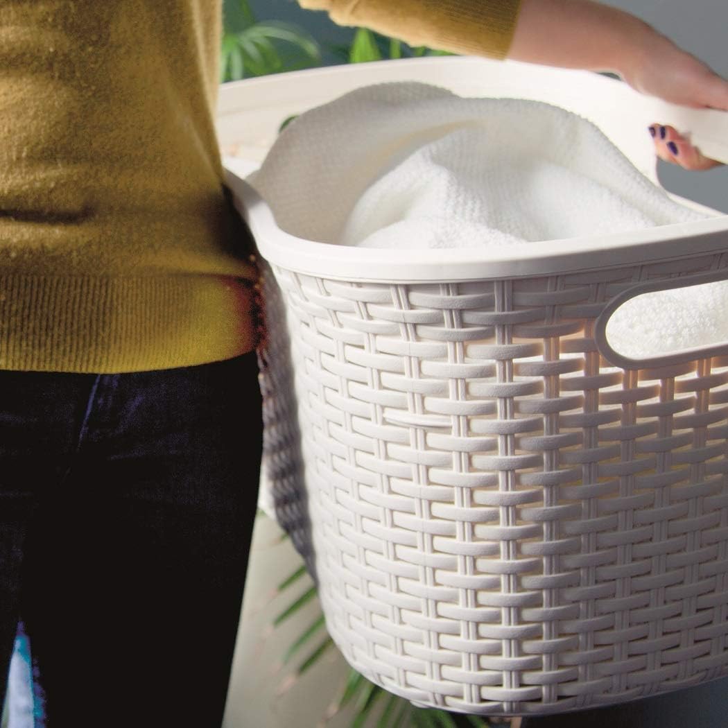 Addis Hipster Laundry Basket 40 Litre Rattan Effect Grey