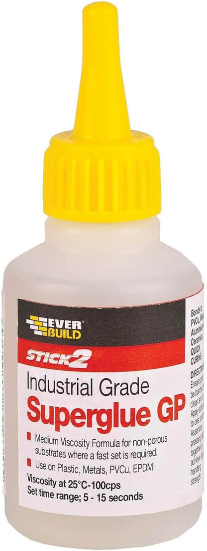 Everbuild Stick2 General Purpose Superglue | Industrial Grade | High Strength | Rapid Setting |