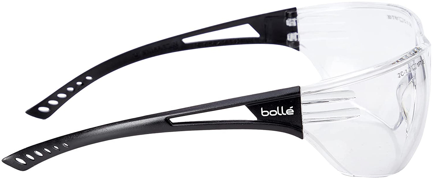 Bolle SLAPSI Slam Spectacles PC Frame Anti-Scratch and Fog Lens, Clear/Black
