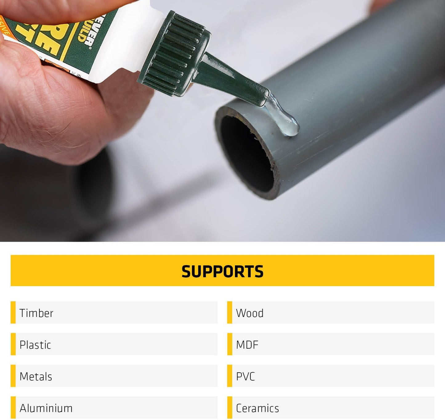 Everbuild Mitre Fast Two Part Instant Bonding Kit, 50g Adhesive & 200ml Activator | 3 Pack