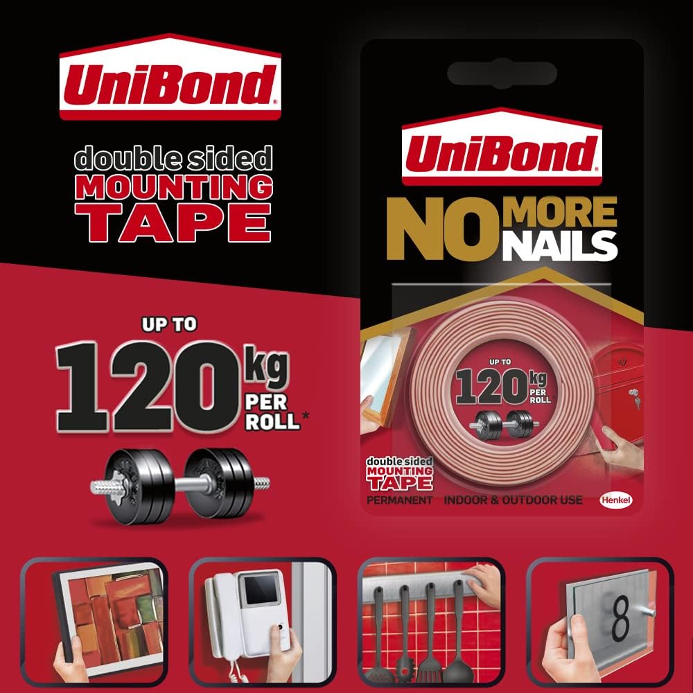 Unibond No More Nails Ultra Strong Roll Permanent 19mm x 1.5m