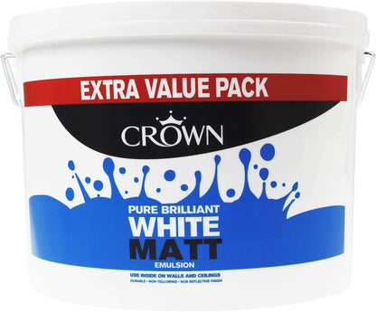 Crown Pure Brilliant White Matt Emulsion Paint 7.5 Litre