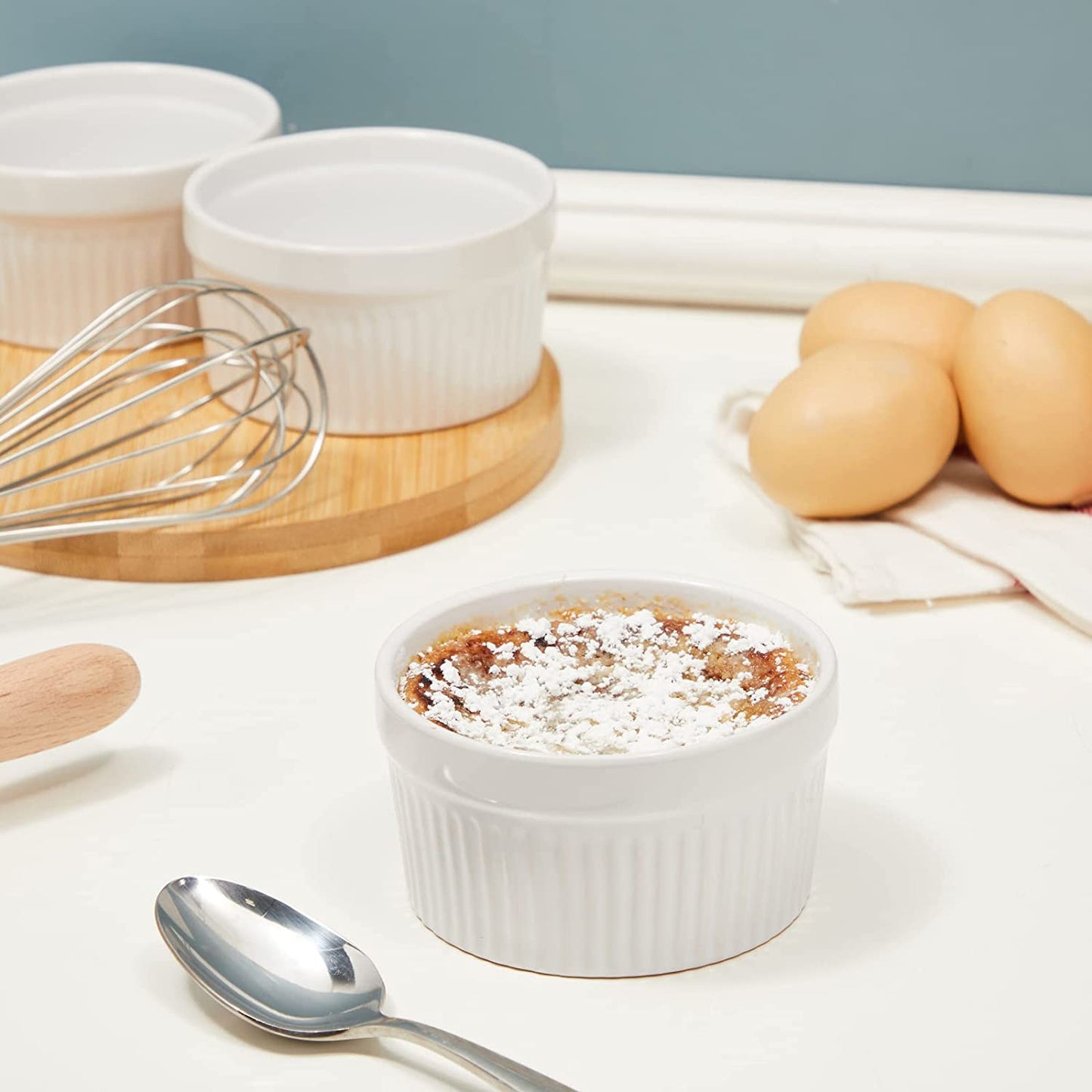 White Ceramic Ramekin Set 10cm/ 4"- Bake-It. {4 Pack}