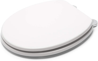 Croydex Flexi-Fix Toilet Seat, Wood White & Chrome WL600822H