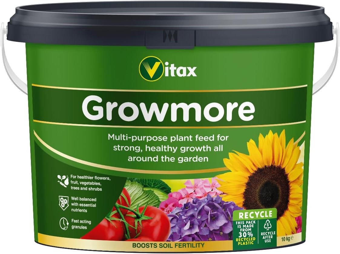 Vitax Growmore, General Purpose Fertiliser ,10Kg Tub