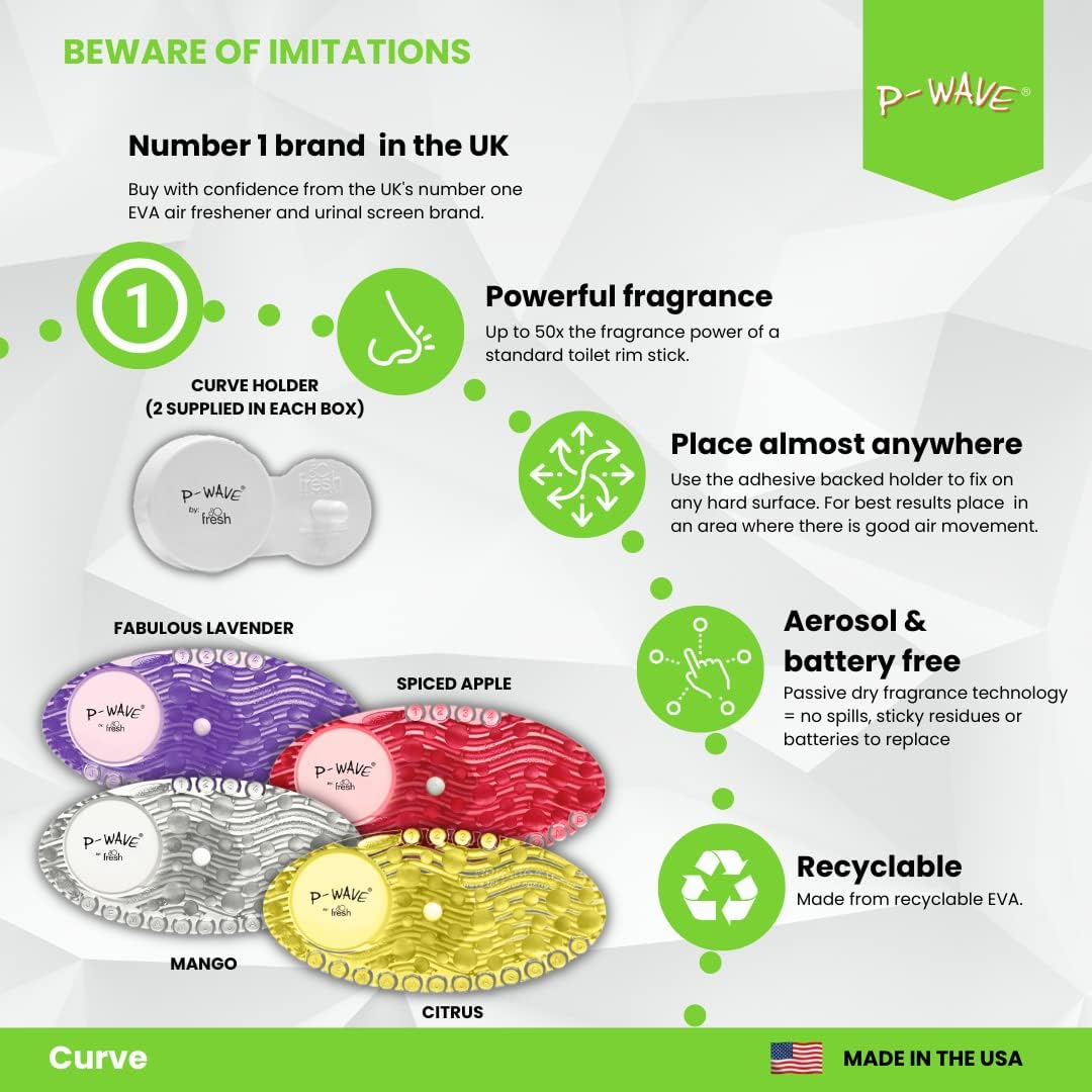 P-Wave P-Curve Air Freshener Clear Mango (Pack of 10) WZCV60MG