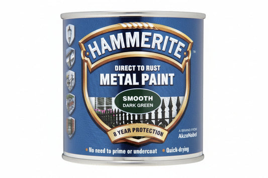 Hammerite Paint | Direct To Rust | Exterior Gloss | Smooth Finish | Dark Green | 1 x 250ml