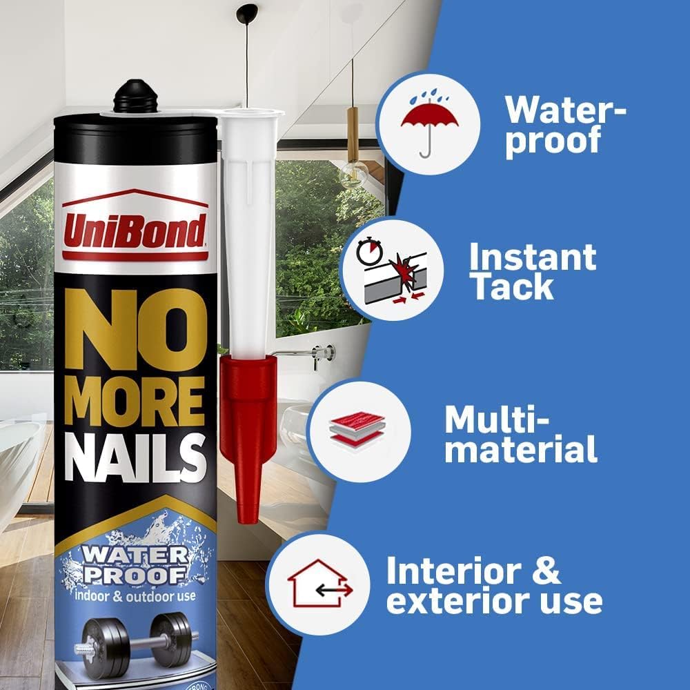 Unibond No More Nails Waterproof Adhesive Glue 280ml