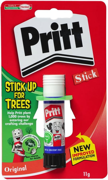 Pritt Glue Stick 11g | Safe & Child-Friendly Craft Glue | Ideal for Arts & Crafts Activities