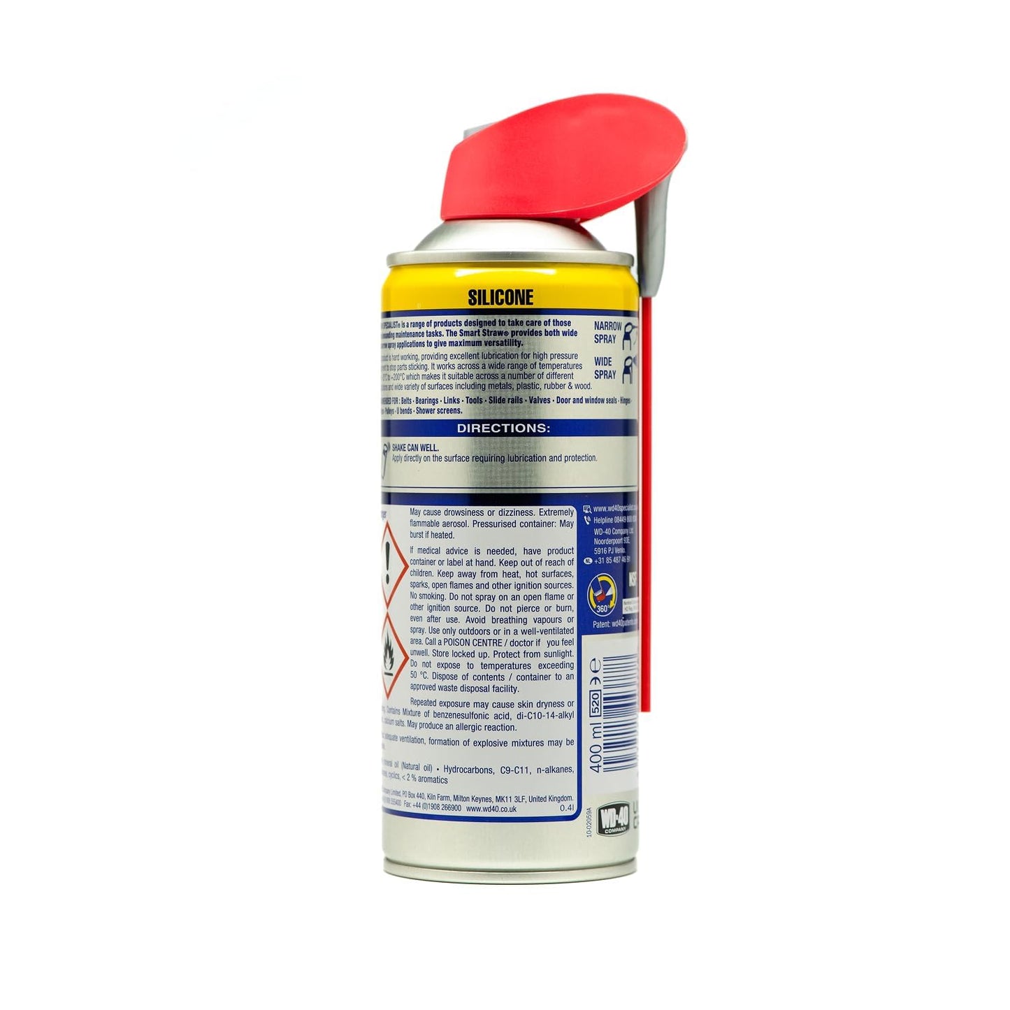 WD-40 Specialist Silicone Spray Lubricant, 400ml with Smart Straw