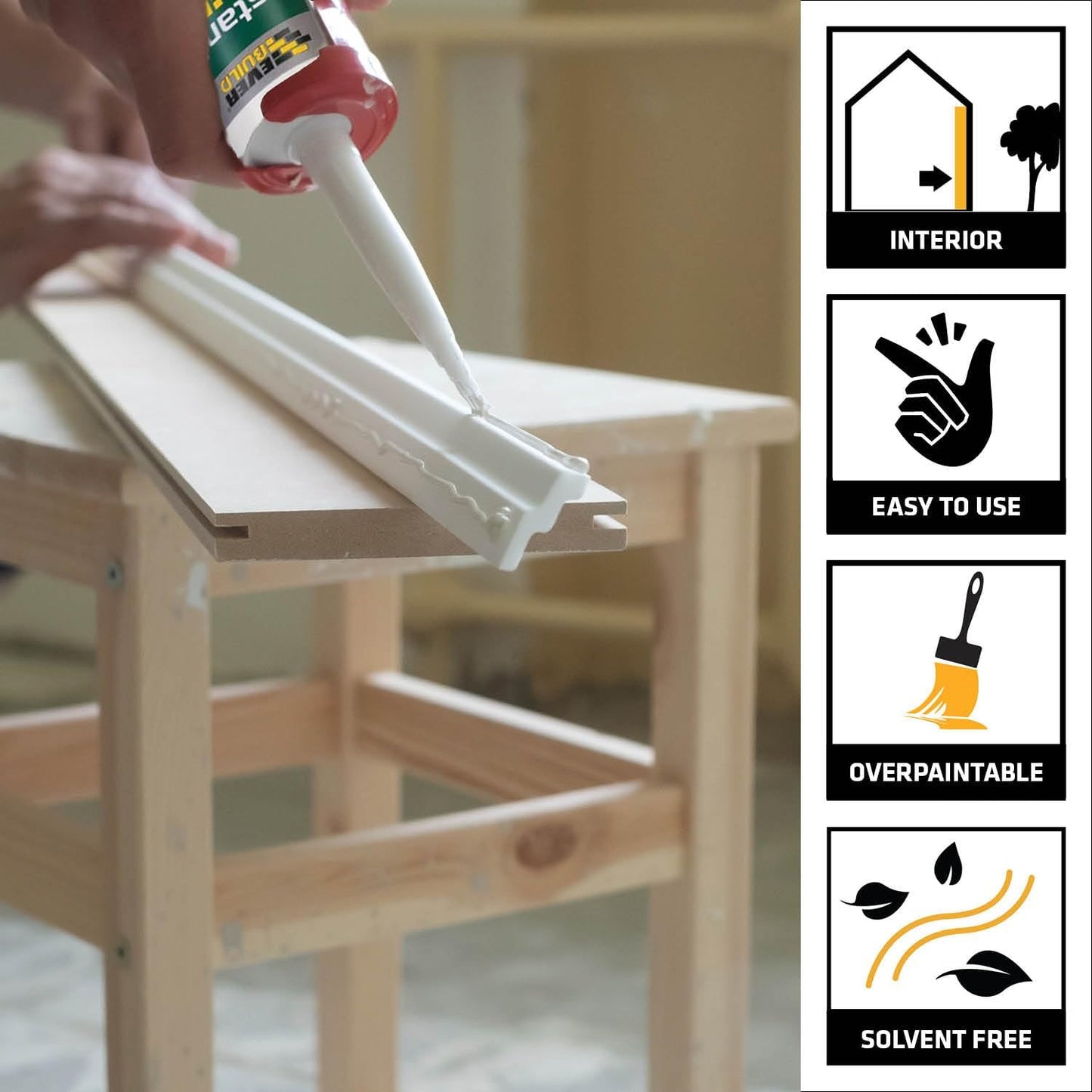 Everbuild Instant Nails Adhesive Cartridge | White | 3 x 290ml Cartridge