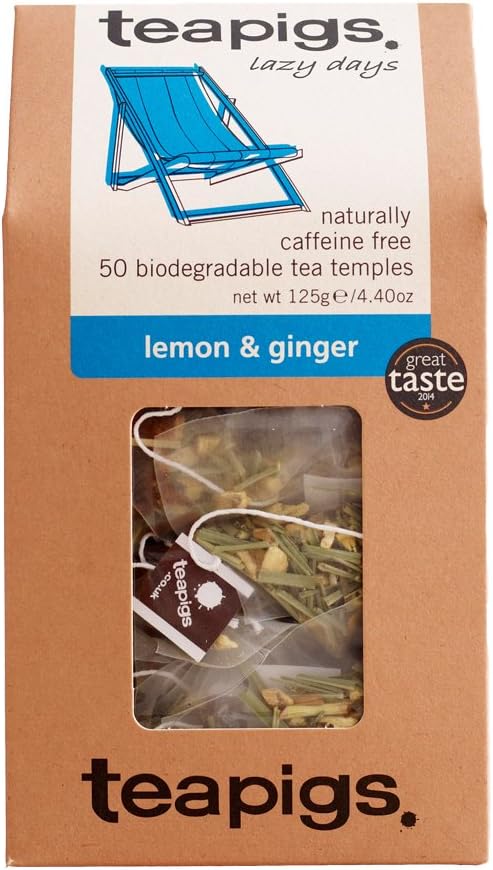 Teapigs Lemon and Ginger Tea Bags Made With Whole Leaves (1 Pack of 50 Tea Bags)