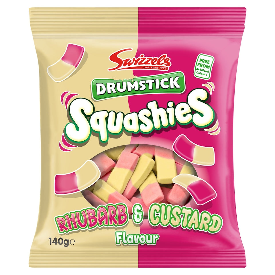 Swizzels Drumstick Squashies Rhubarb & Custard 6 x 140g