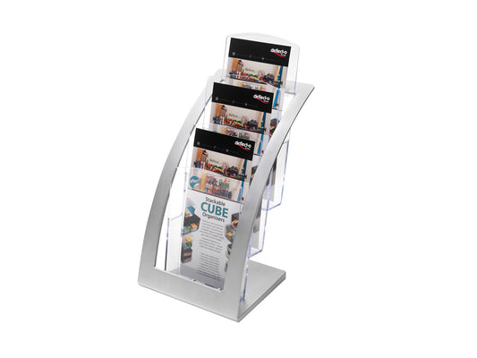 Deflecto Literature Holder 3 Tier DL Portrait Silver - 693645