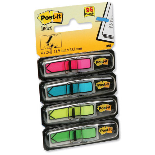 3M Post-it Index Arrows 12mm Refill Red Blue Yellow Green and Pink