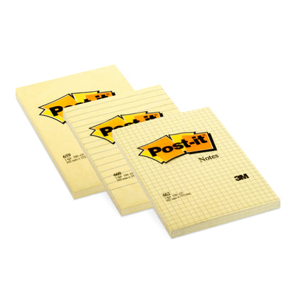Post-it Notes Large Format Ruled 102x152mm 100 Sheets Yellow (Pack 6) 660 - 7100172753