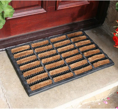 Fixtures Terrington Style Door Mat Heavy Duty Rubber Tuff 100% Natural Coir Bristle- 40 x 60 cm,