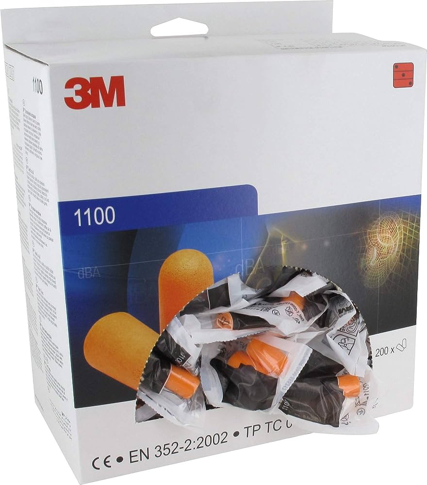 3M Disposable Earplugs Uncorded Orange (Pack of 200) 1100