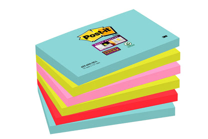 Post-It Super Sticky Notes 76x127mm 90 Sheets Cosmic Colours (Pack 6) 7100242784
