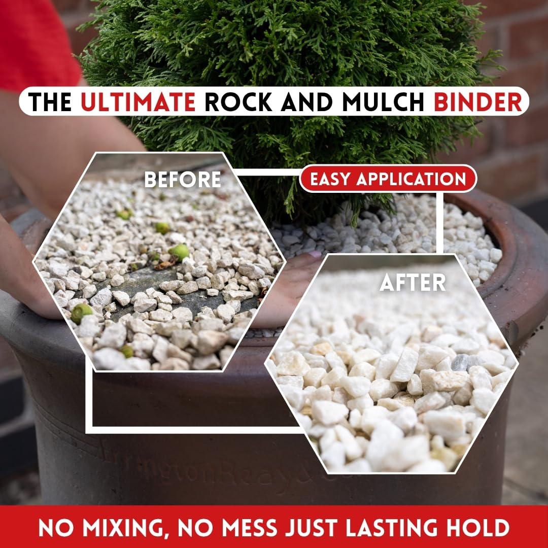 Rock Glue Pro – Heavy-Duty Water-Based Gravel Mulch Binder | For Driveways, Garden Paths | 2.5L