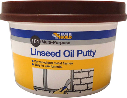 Everbuild 101 Multi-Purpose Linseed Oil Putty – Suitable For Single Pane Glass – Brown – 500 G