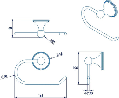Croydex Westminster Toilet Roll Holder, Zinc