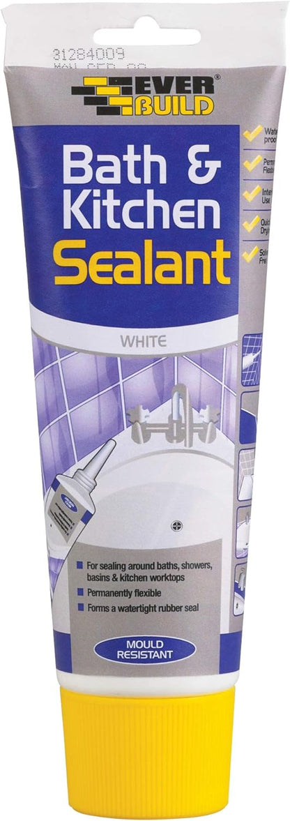 Everbuild Bath And Kitchen Acrylic Sealant | Anti Mould Formulation | White | 6 x 200ml Bundle (Copy)