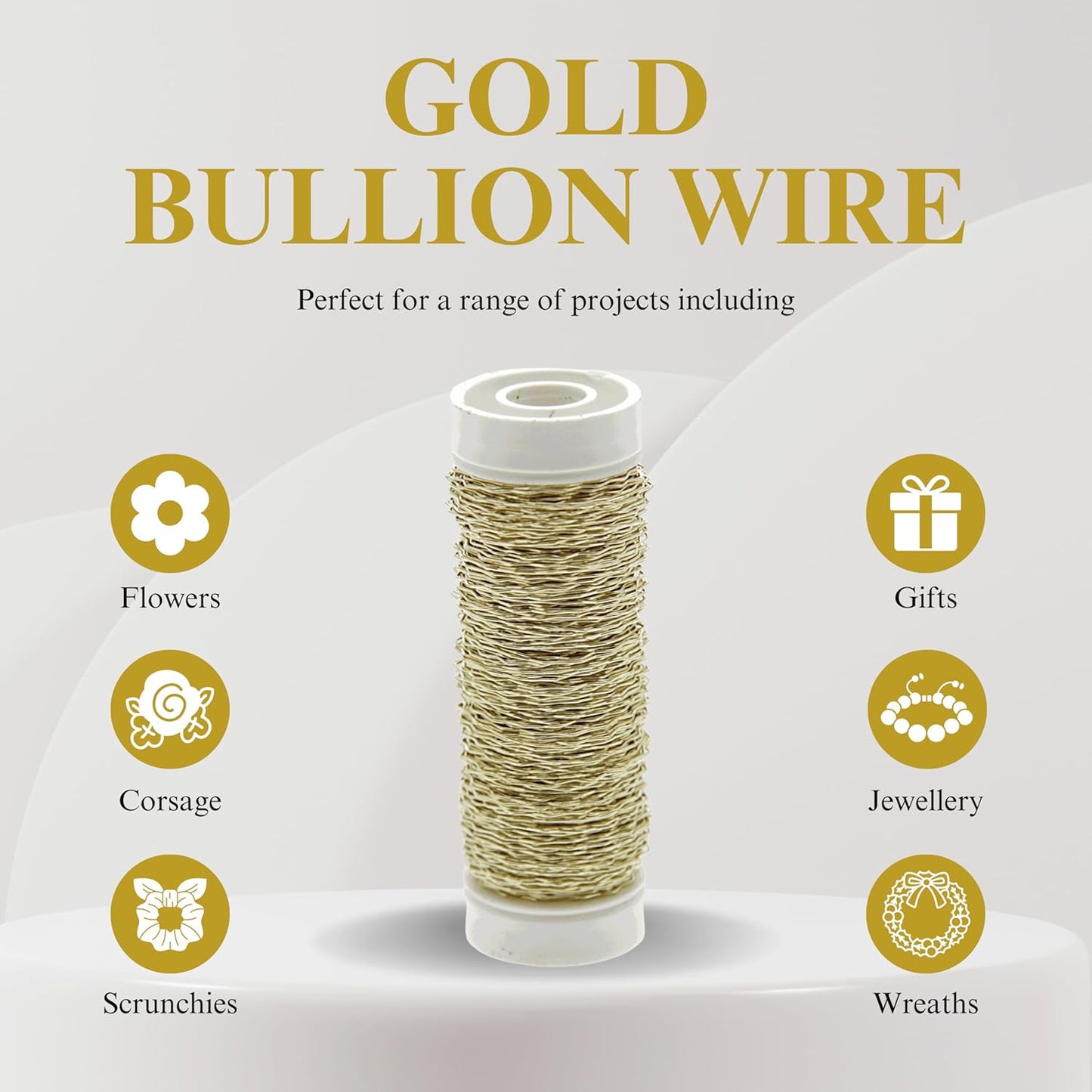 Oasis Floral Designs | Gold Bullion Wire | 25g x 30m Length