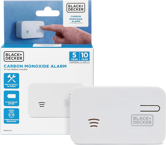 Black + Decker Carbon Monoxide Detector | Easy  Install | Carbon Monoxide Alarm For Home & Busin