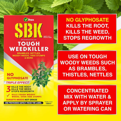 Vitax Sbk Tough Weedkiller 500Ml. Kills The Roots. No Glyphosate.