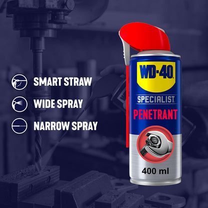 WD-40 Specialist Penetrant Spray, 400ml, Rust Penetrating Oil Spray