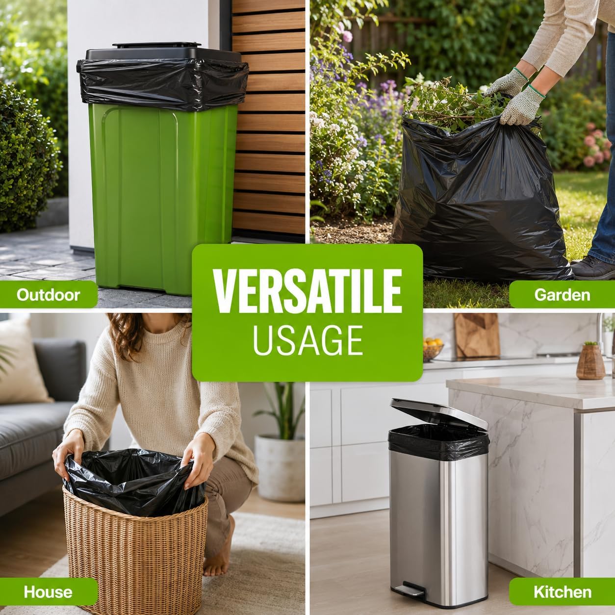 EcoBag Extra Strong | Heavy Duty Refuse Sacks |  100L Capacity | 33 Microns | 20 Pack Roll