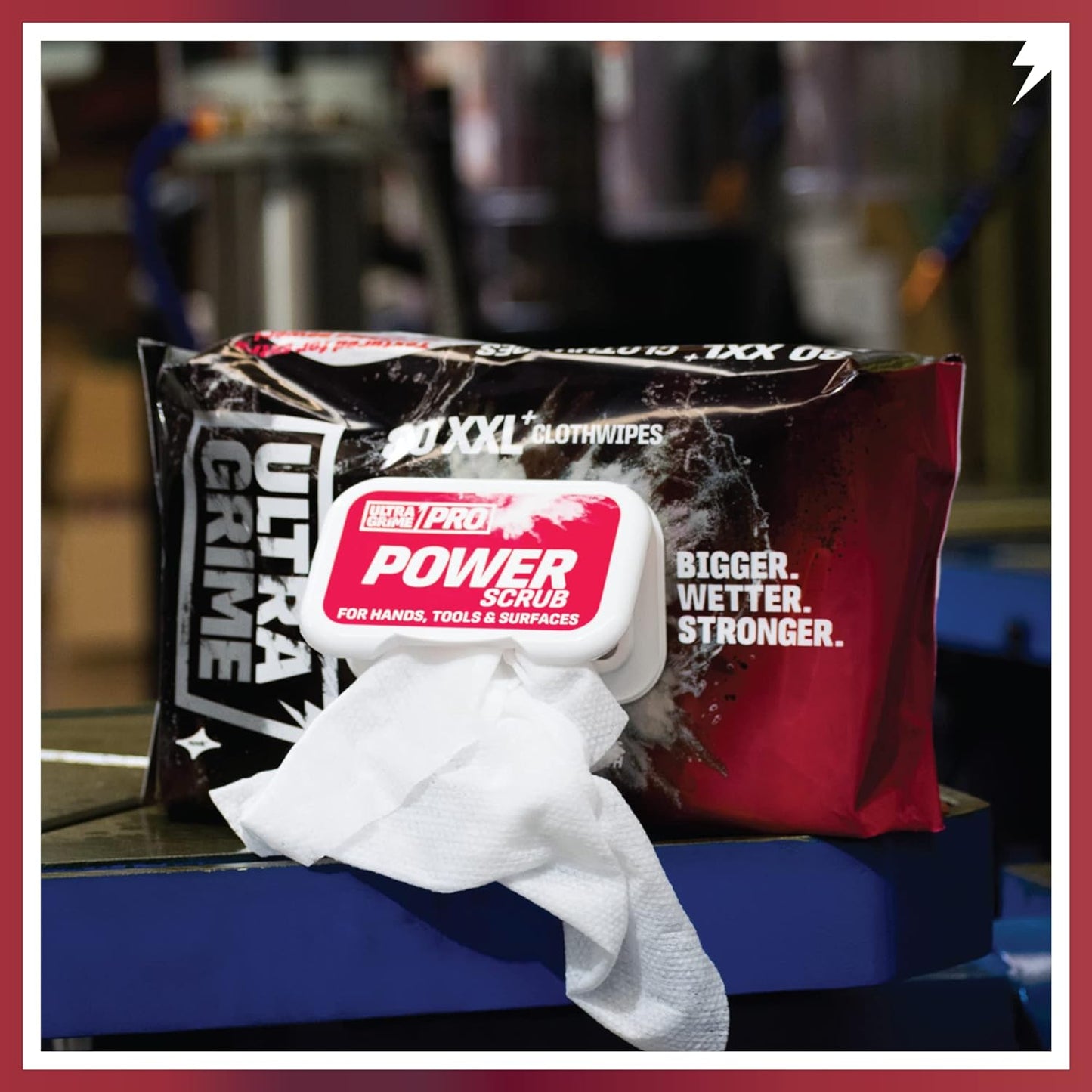 UltraGrime PRO Power Scrub Cleaning Wet Wipes - Big Size - 80 Wipes