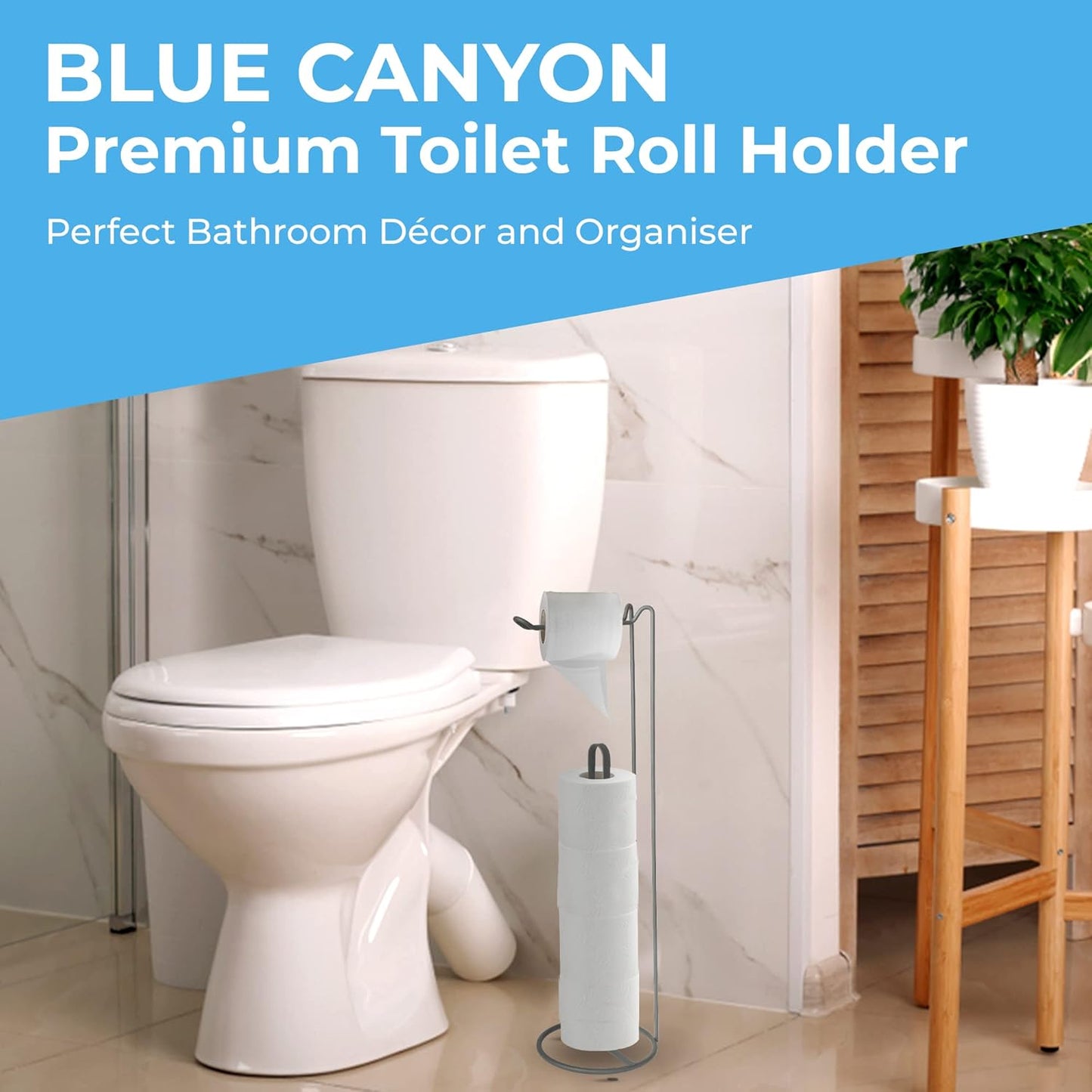 Blue Canyon Stainless Steel Toilet Roll Holder Grey