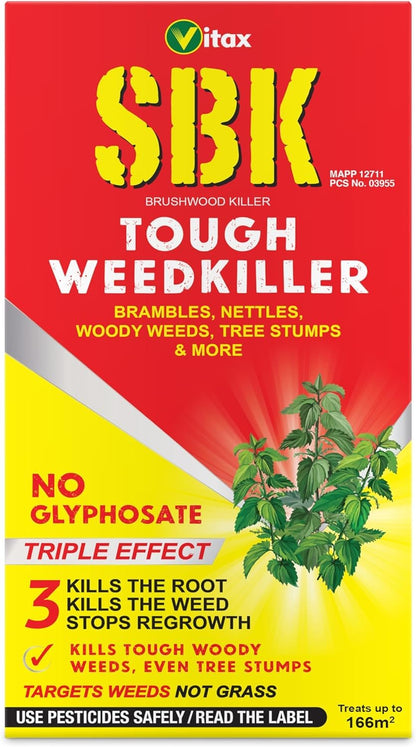 Vitax Sbk Tough Weedkiller 500Ml. Kills The Roots. No Glyphosate.