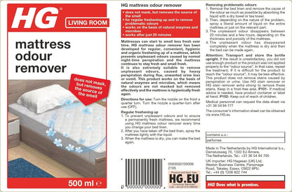 HG Mattress Odour Remover, Freshener & Stale Smell Remover 500ml