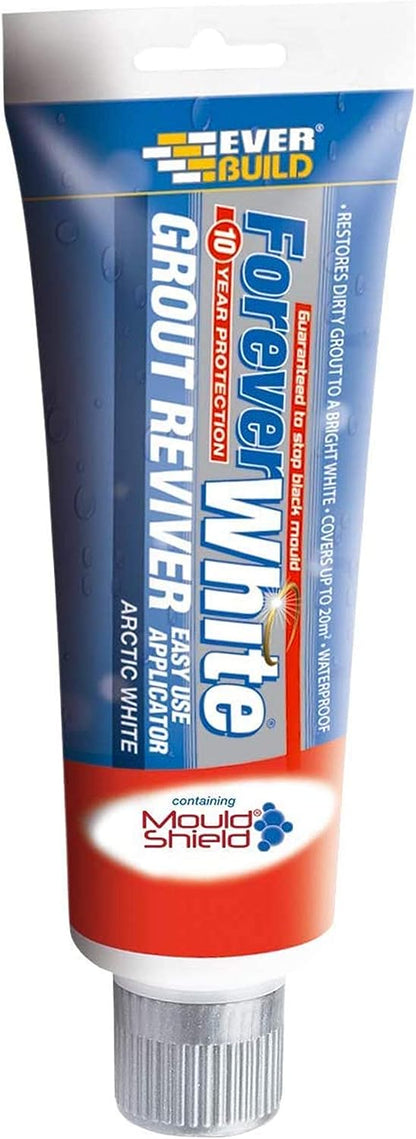 Everbuild Forever White Grout Reviver with Mould Shield, Arctic White, 200 ml