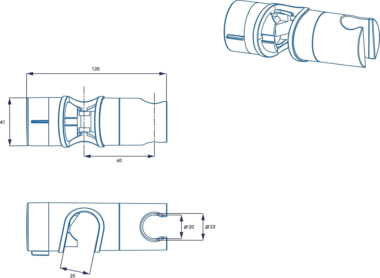 Croydex Universal Riser Rail Slider Chrome