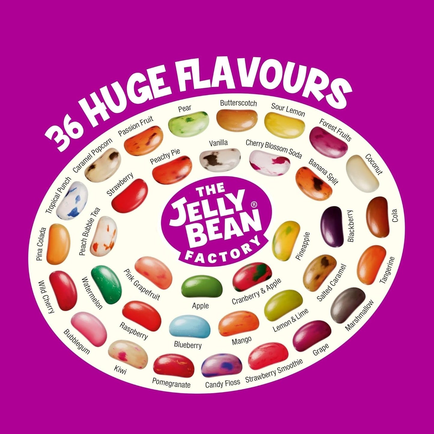 The Jelly Bean Factory, Jelly Beans | Mixed 36 Flavours | 1 x 900g Jar