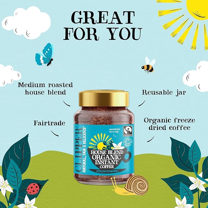 Clipper House Blend Coffee 100g Jars  | 2 x 100g Jars