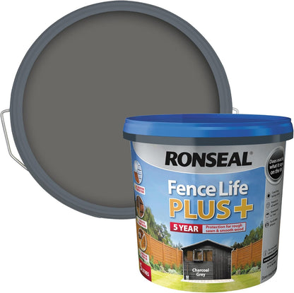 Ronseal Fence Life Plus+ Charcoal Grey 5 Litre.