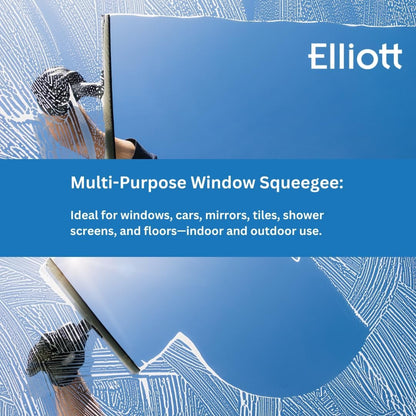 Elliott Multi-Purpose Window Squeegee 25Cm Rubber Squeegee With An Ergonomic Grey Handle.