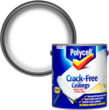 Polycell Crack-Free Ceilings Smooth Matt, White, 2.5L