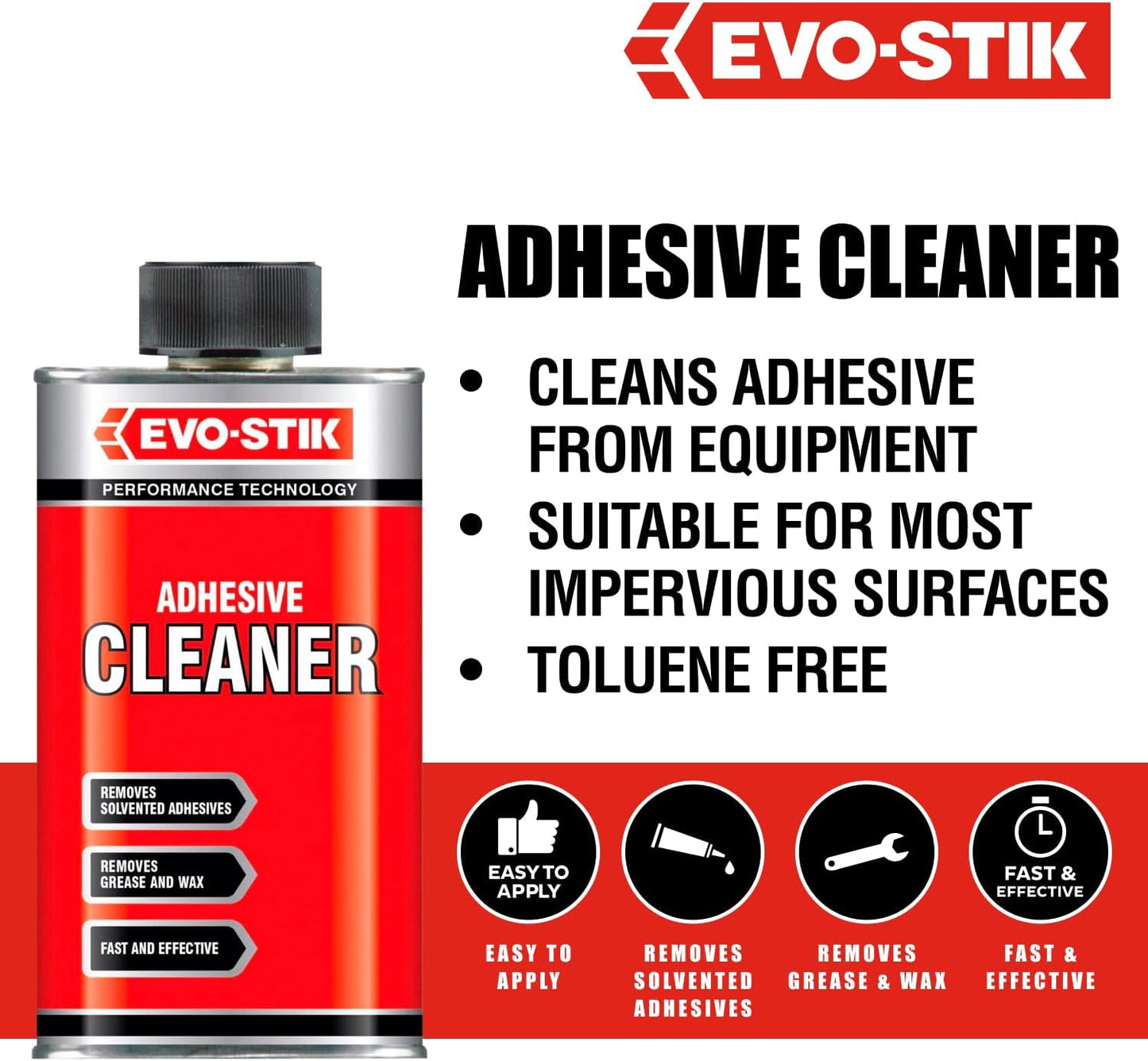 EVO-STIK Adhesive Cleaner | Fast and Effective | Removes Solvent | 250ml