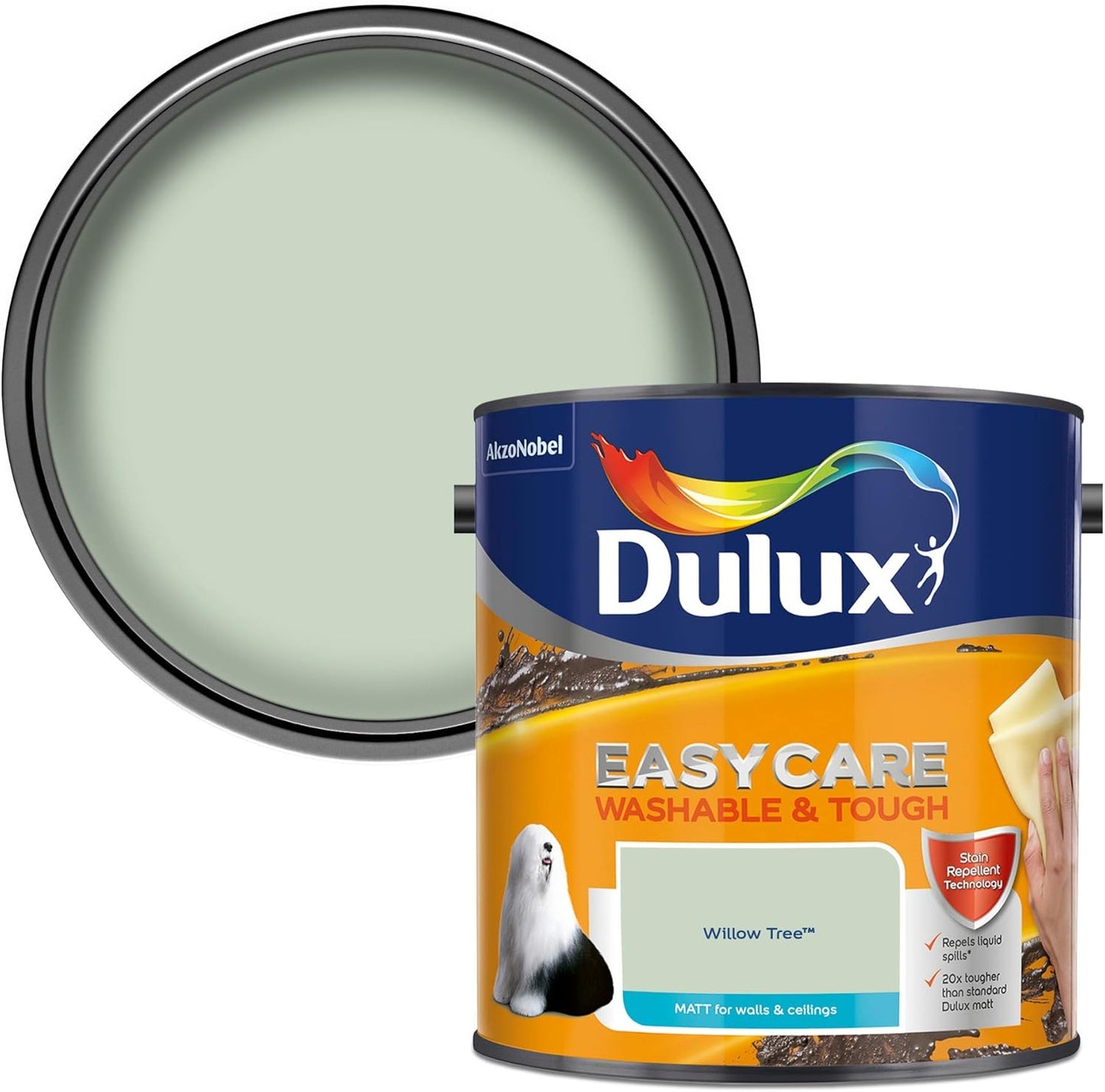 Dulux Matt Emulsion Paint For Walls And Ceilings - Willow Tree 2.5L