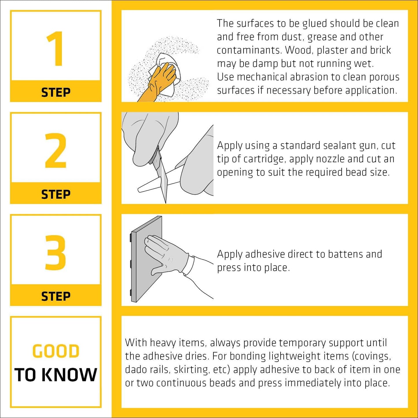 Everbuild Instant Nails Adhesive Cartridge | White | 290ml Cartridge