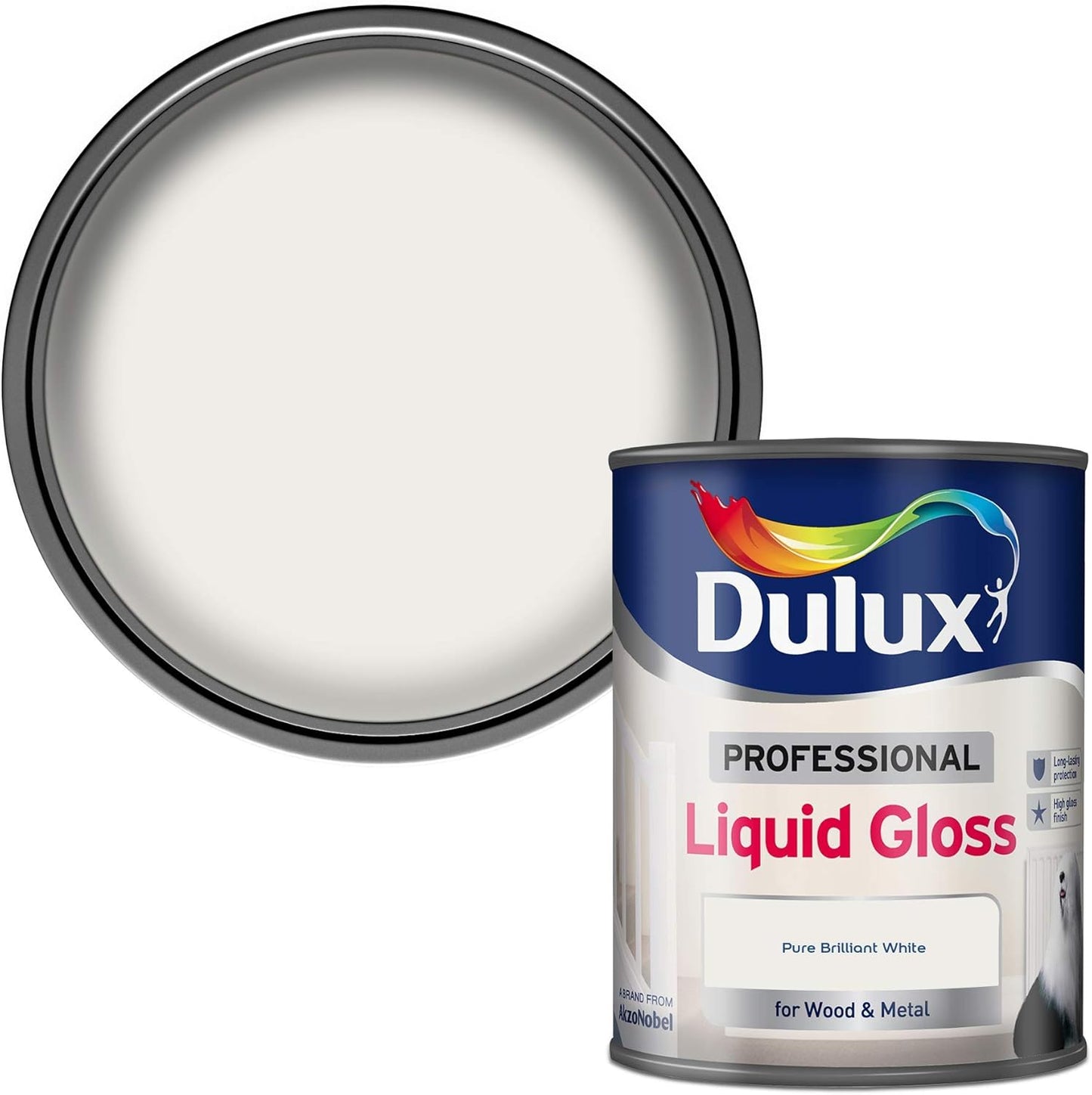 Dulux Professional Liquid Gloss Paint For Wood And Metal - Pure Brilliant White 750 Ml