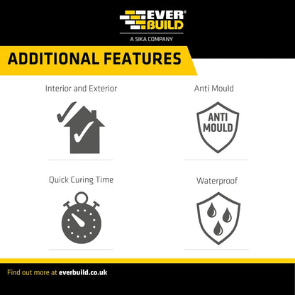 Everbuild Forever Clear Anti-Mould Silicone Sealant | Permanently Waterproof | Suitable for Internal And External Use | Clear | 2 x  295ml