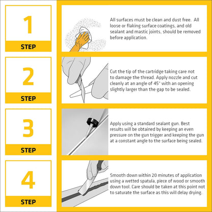 Everbuild External Frame Sealant |  Mould-Resistant | White | 290ml Cartridge